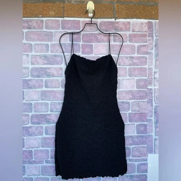 isalis textured mini black dress size medium - Picture 1 of 10